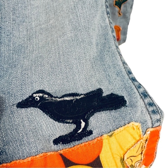 -SOLD-OshKosh Fall Pumpkin Halloween Themed Patch Handmade Custom Jean girls 7 - Picture 6 of 8